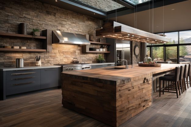 Rugged Rustic Modular Kitchen