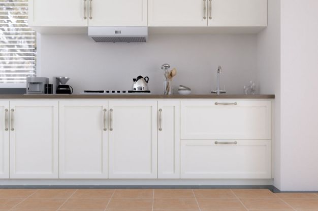 Off White and Terracotta Kitchen Design