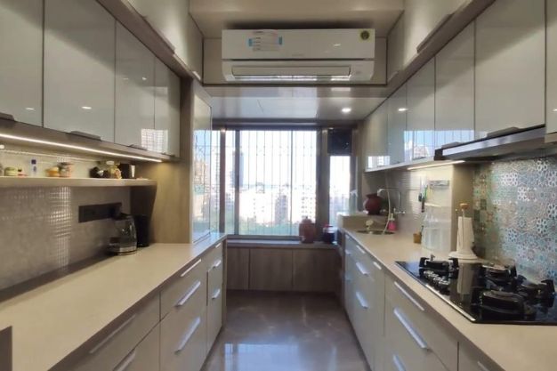 Parallel Kitchen with Glass Elements