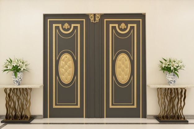 Front door ideas with copper accents