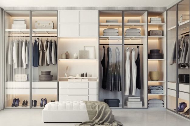 Luxurious White Walk-In Wardrobe for Master Bedrooms