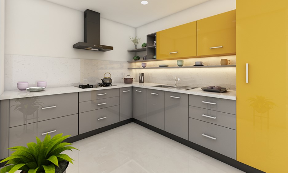 L shaped Modular Kitchen