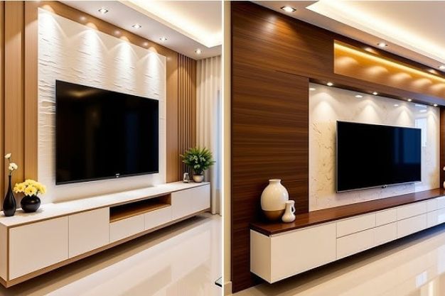 Wooden TV Stand with Drawers