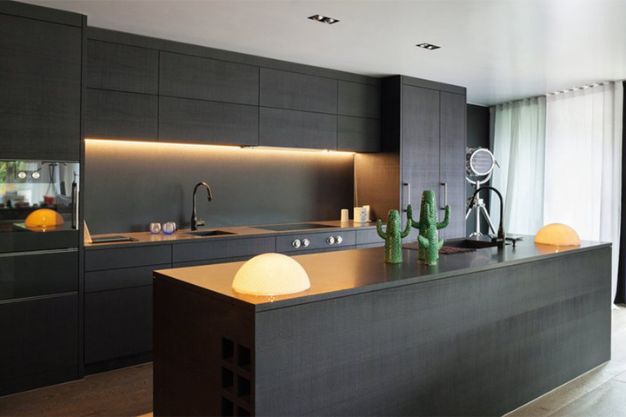 Metal Finishes with a Radiant Colour Kitchen Design