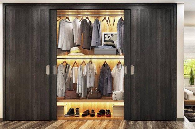 Sliding Wardrobe Design with Backlit Beauty