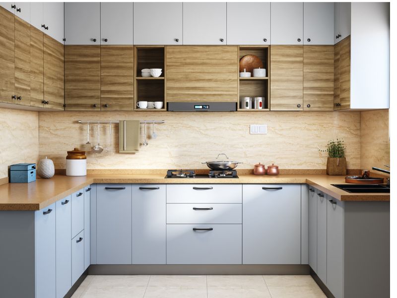 U-Shaped Modular Kitchen