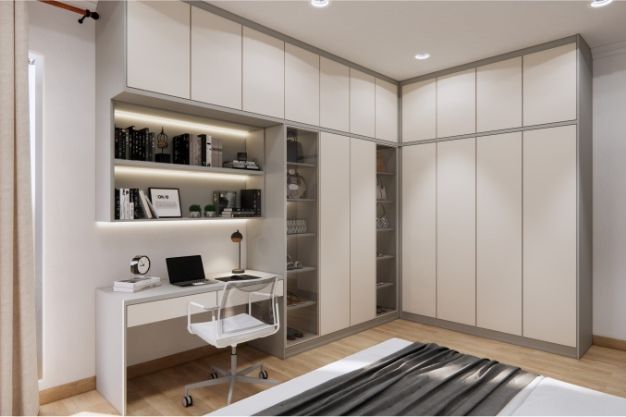 Sliding Wardrobe with Integrated Desk Solution