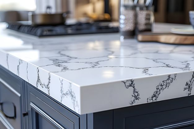 Statuario Marble Kitchen Countertop