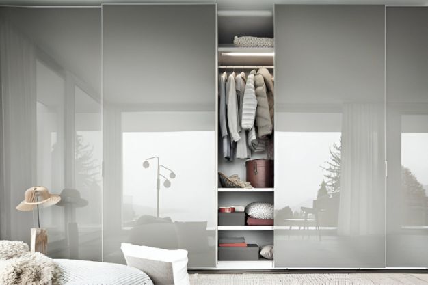 Sliding Wardrobe Design with Textured Elegance