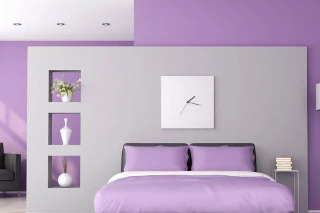 Elegant Lavender & Grey wall colour
