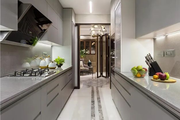 Modern Minimalist Parallel Kitchen