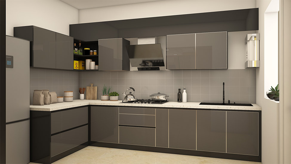 Bespoke L Shaped Modular Kitchen