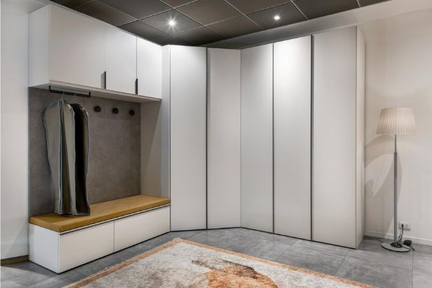 Corner Cupboard Wardrobe Design for Small Bedroom