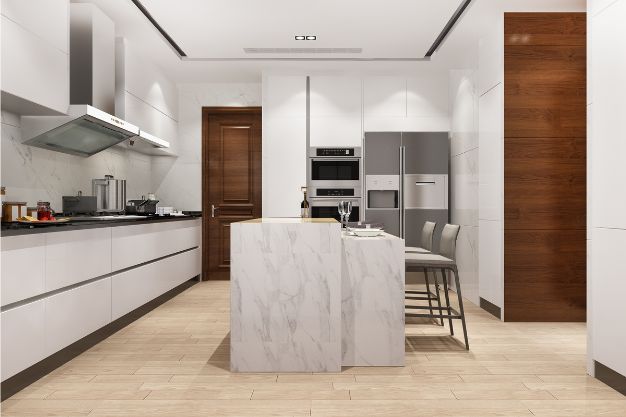 White Quartzite kitchen Countertop