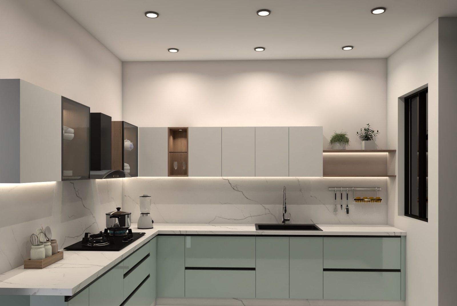 L-Shaped Modular Kitchen Design Ideas in 2025